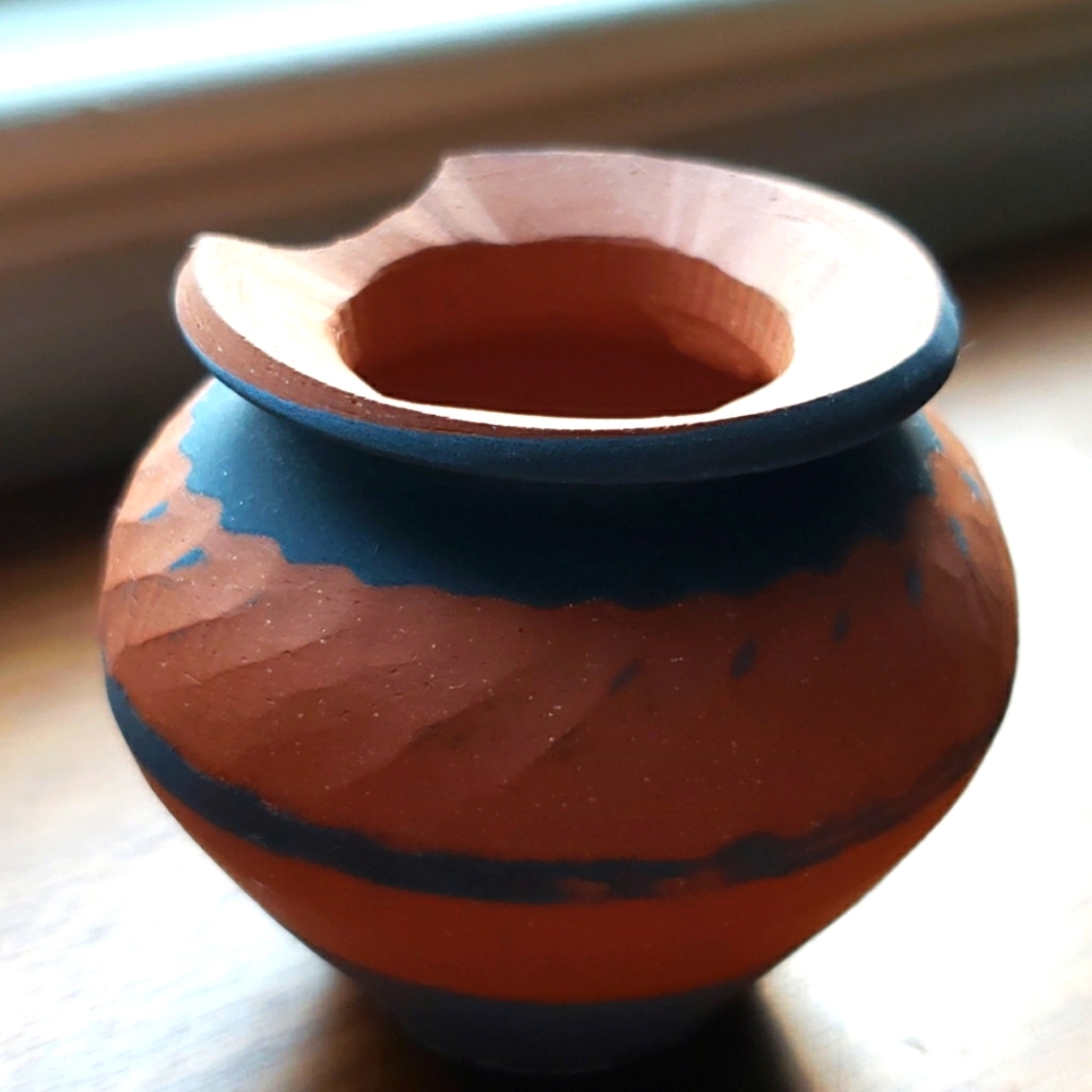 Small Blue Ceramic Vessel